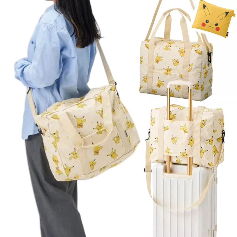 

Pikachu Multifunctional Folding Travel Bag Single Shoulder Hand Luggage Bag Waterproof Large Capacity Luggage Storage