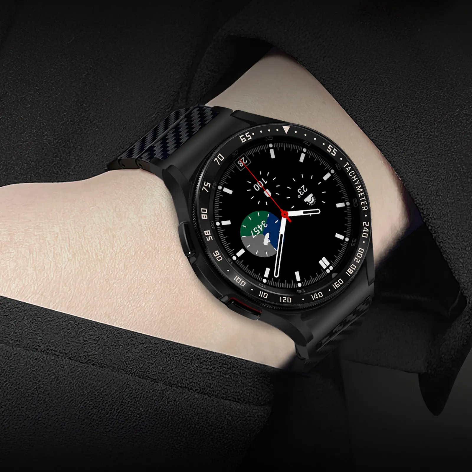 

2Pcs Watch Bezel Rings Stainless Steel Stylish Anti Scratch Watch Bezel Covers Replacement Smartwatch Accessories Frame