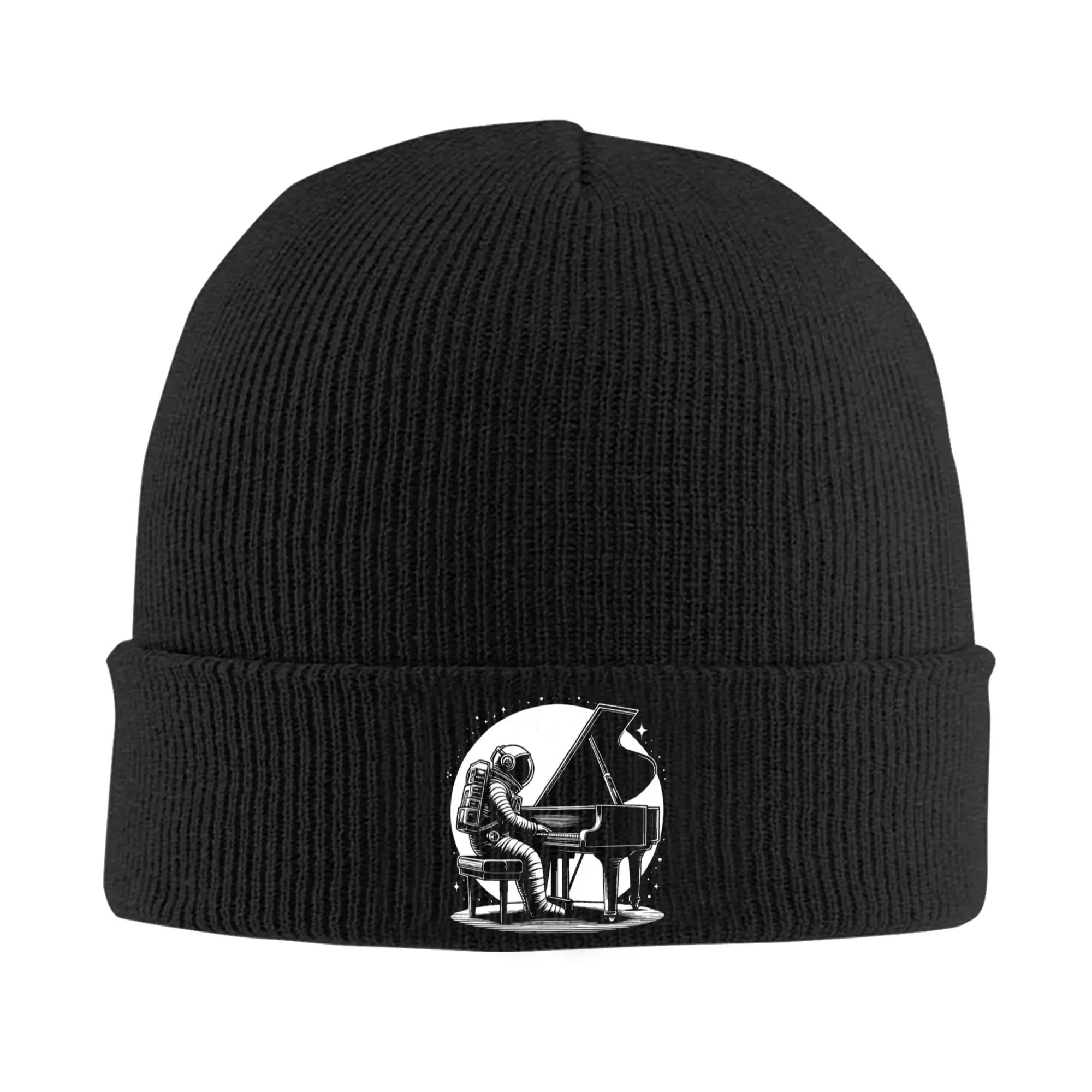 Astronaut Playing Piano Spaceman Pianist Cosmonaut Beanie Hats  Knitted Hat Men Women Fashion Warm Soft Caps Autumn Bonnet Hats