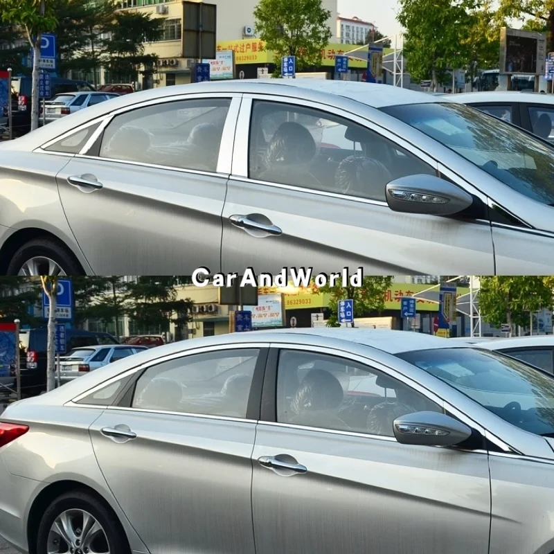 

Для Hyundai Sonata 8th 9th 10 2010-2025 нержавеющая сталь дверь автомобиля верхняя оконная стойка B/C центральная колонна крышка накладки аксессуары
