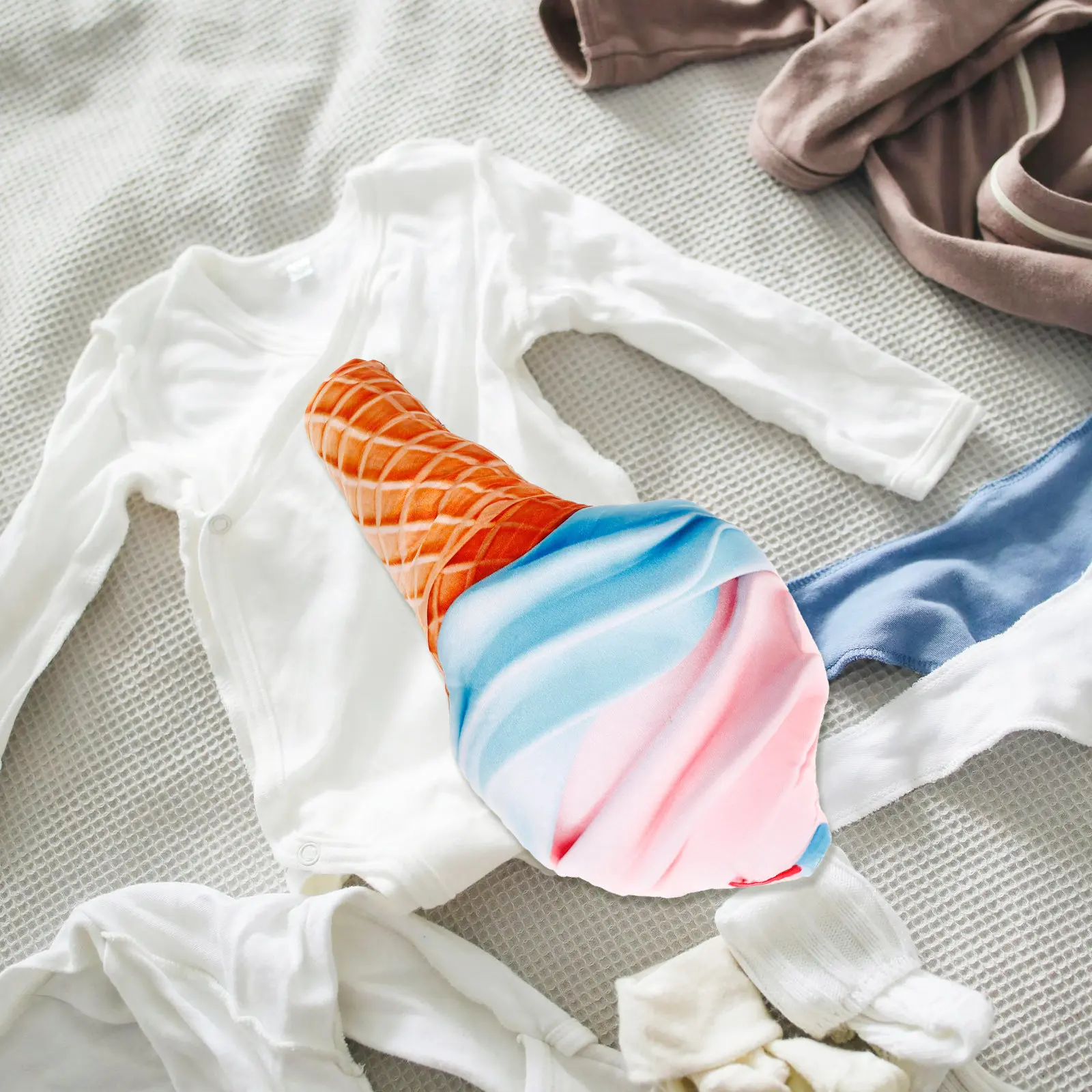 

Ice Cream Pillow Soft Stuffed Sofa Cushion Throw Pillow Supportive Backrest Cushion for Bedroom Couch Decoration