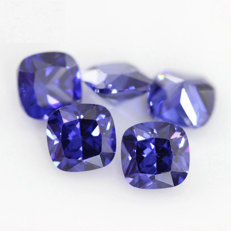 Grande gemma di zaffiro blu Tanzanite naturale 12.0mm 6.0Cts taglio cuscino VVS pietra preziosa sciolta per gioielli fai da te