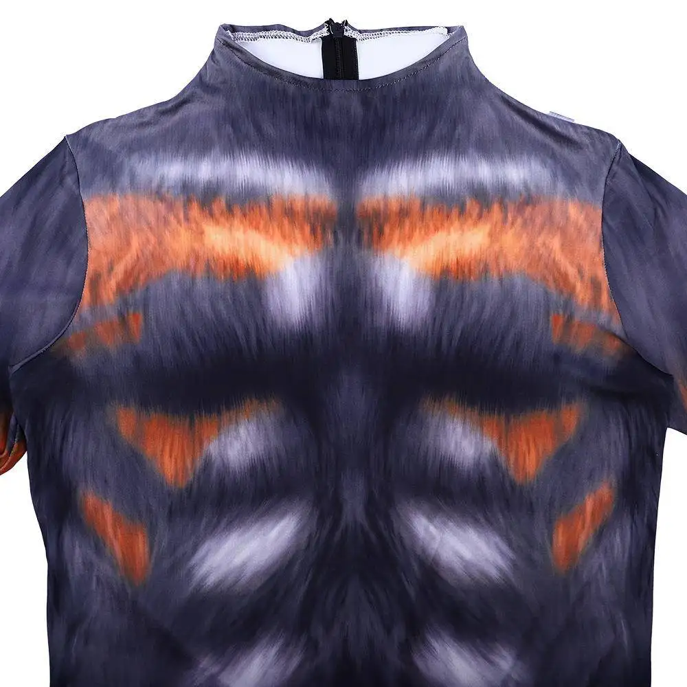 Traje de performance de cosplay de animal impresso em 3D Traje apertado Desempenho de palco loween Beasan Role-plang Faionable Women'...