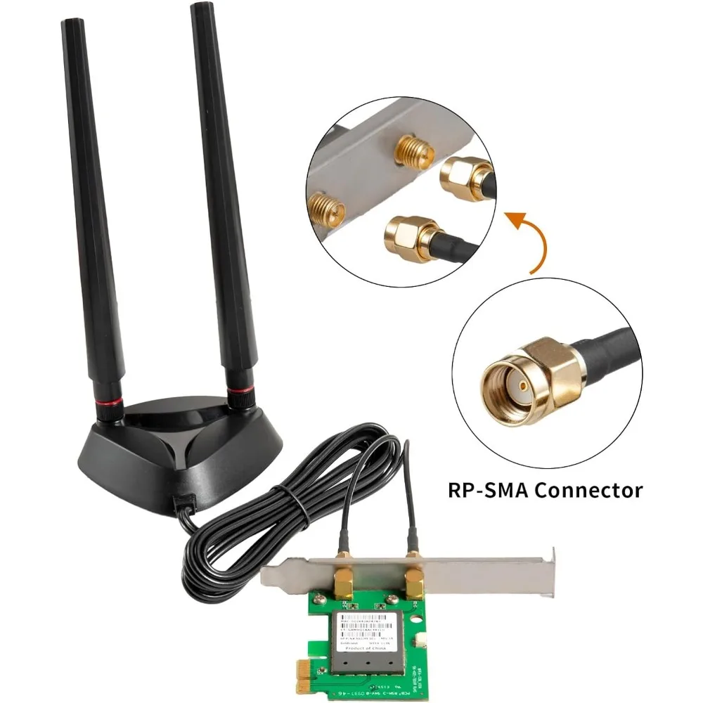 2.4GHz 5GHz Strong Magnetic Base WiFi Antenna for Router PC Desktop Computer PCI-E WiFi 6E Card WiFi Gaming Motherboard