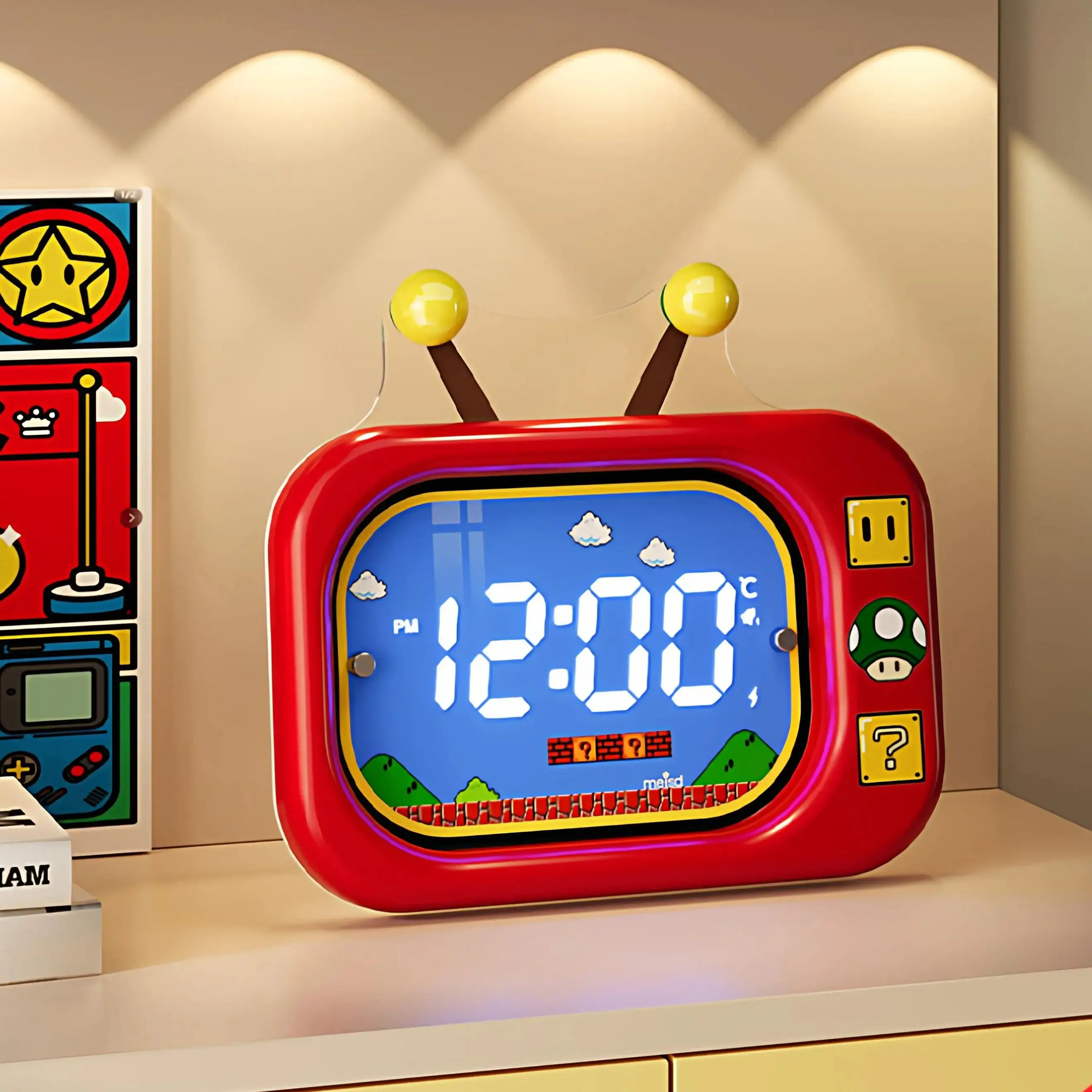 

Электронный будильник для студентов, умные настольные часы 2026 года, детский мультяшный будильник, креативный инструмент для пробуждения