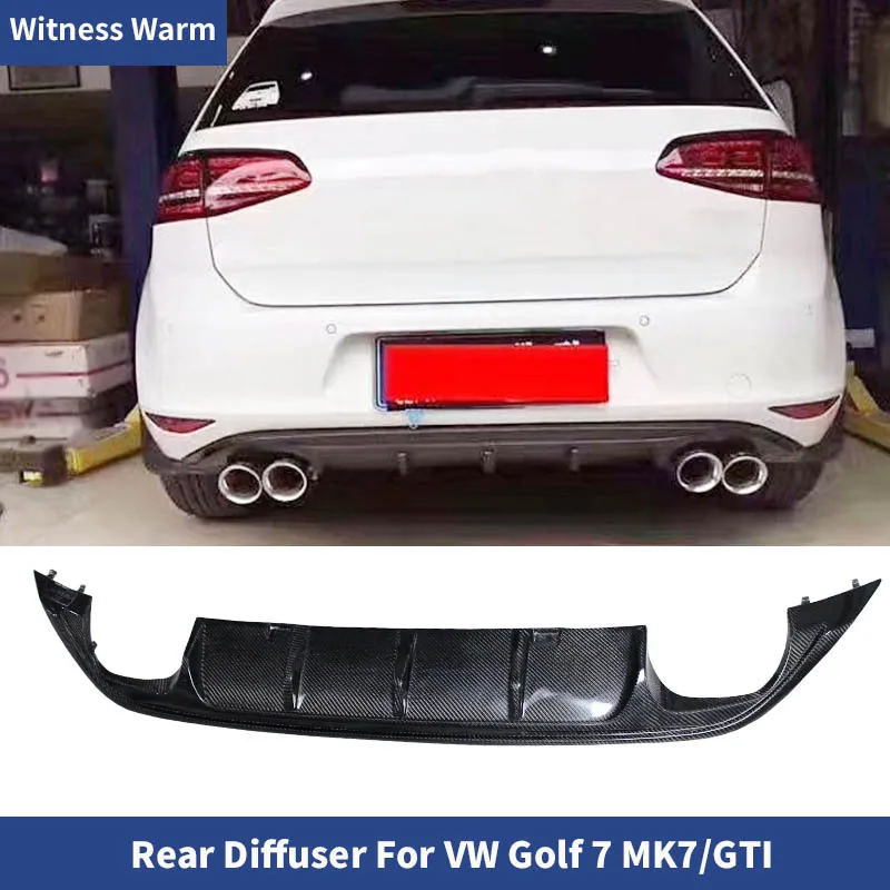 for Golf 7 Rline Style Car Styling Carbon Fiber Rear Bumper Lip Diffuser for Volkswagen Golf7 Vii Mk7 Standard and G-ti Bumper