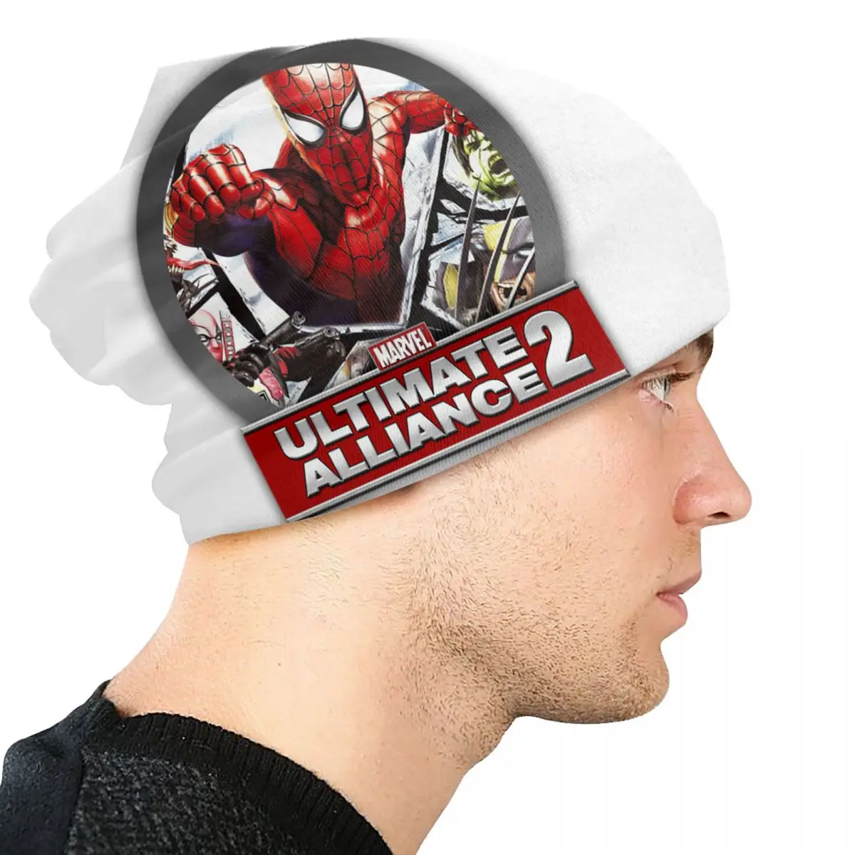 خارقة الرجل العنكبوت الكرتون Skullies Beanies قبعات الهيب هوب شتاء دافئ الرجال النساء محبوك قبعة الكبار للجنسين بونيه القبعات