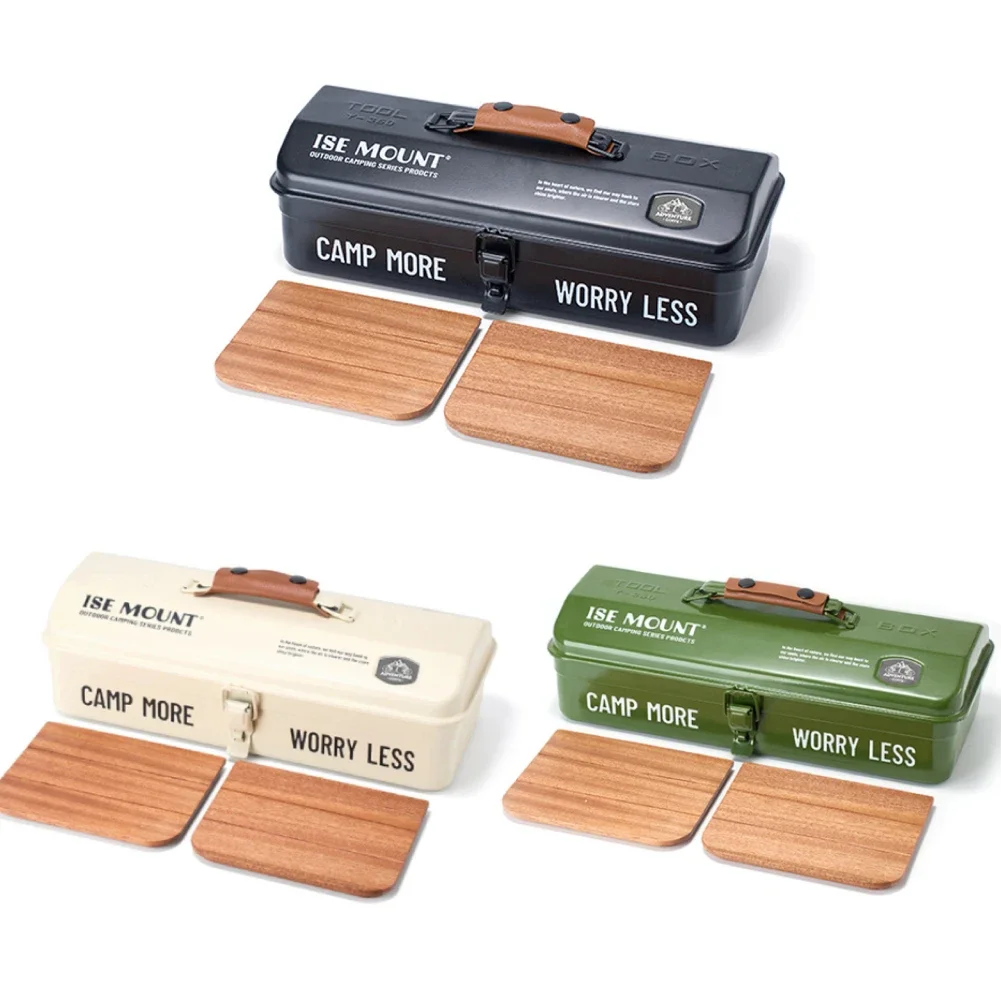 

PortableOutdoor Tools Storage Box Camping Picnic Hand Box Metal Tools Storage Box with Handle Sundries Storage Box