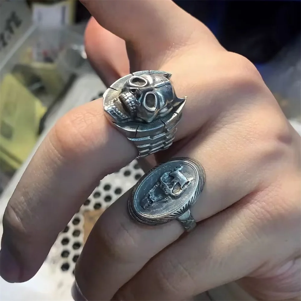 Anime JOJO Diamond is Unbreakable Killer Queen Cosplay Ring Opening Adjustable Skeleton Rings Gothic Jewelry Halloween Accessory view 5