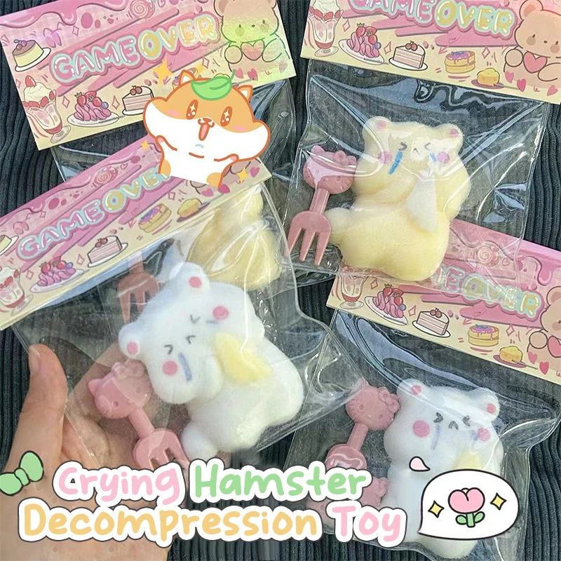 Cartoon Hamster Mochi Stress Release Toy, Squishy, Mouse, Rebote Lento, Descompressão, Stress Release Presentes