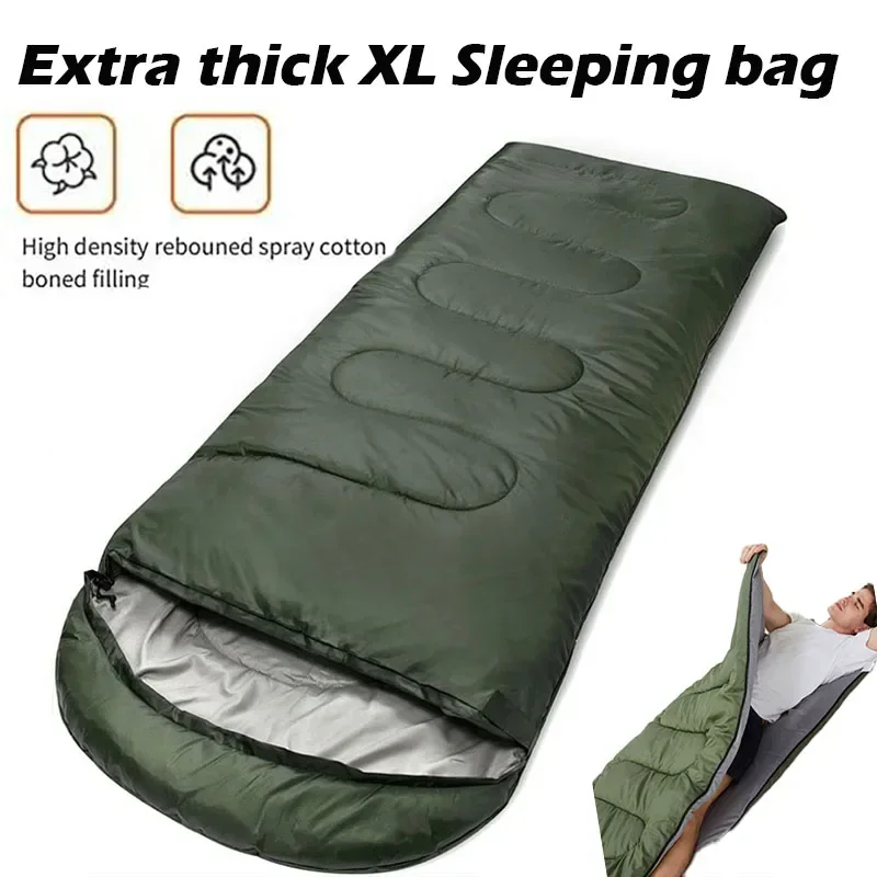 Extra thick XL Sleeping bag Large Wide Camping Sleeping Bags Portable Waterproof for Backpacking Hiking Warm Cool Weather