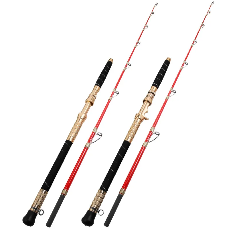 deep-sea-boat-fishing-rod-super-hard-150-manual-sea-electric-twisted-cod-rod-south-oil-fishing-bottom-weihai-fishing-rod