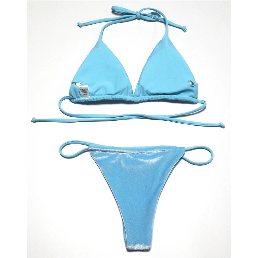 17 Farben, Neckholder, hoher Beinausschnitt, gepolstert, zweiteiliger Bikini, Damen-Bikini, Badeanzug, Damen-Badebekleidung, Bather, Schwimmbekleidung V5974 – Detail 26