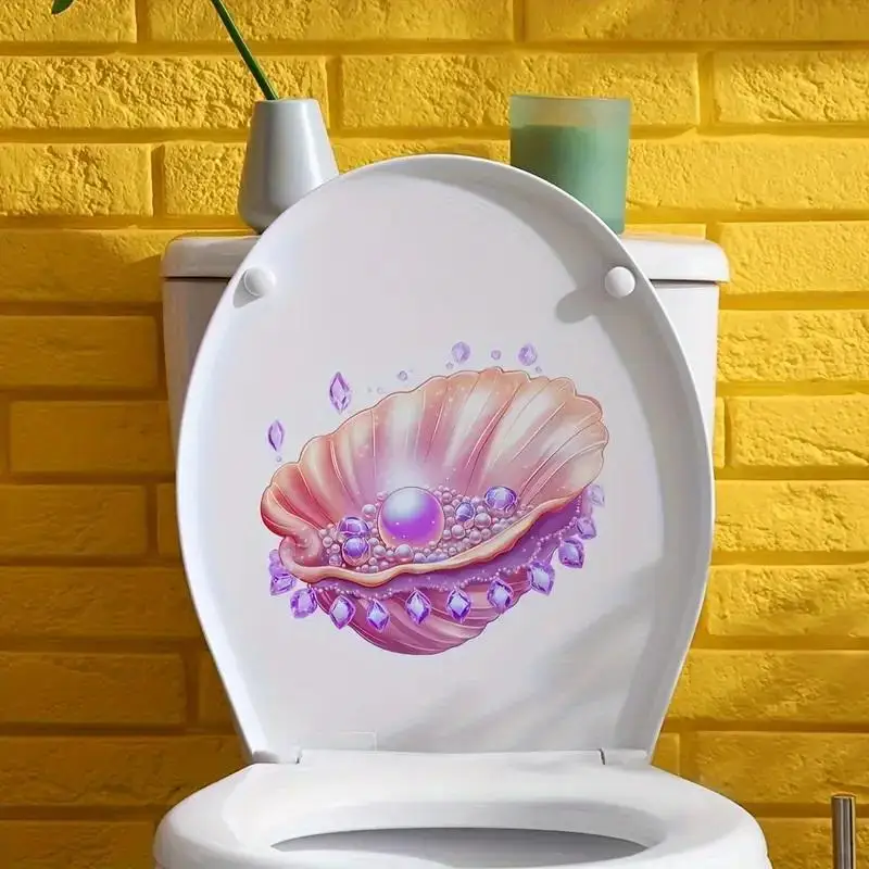 Night Light Lotus Wall Decal Toilet Seat Cover Sticker Bathroom Luminous Toilet Sticker  Self-Adhesive PVC Waterproof Home Decor