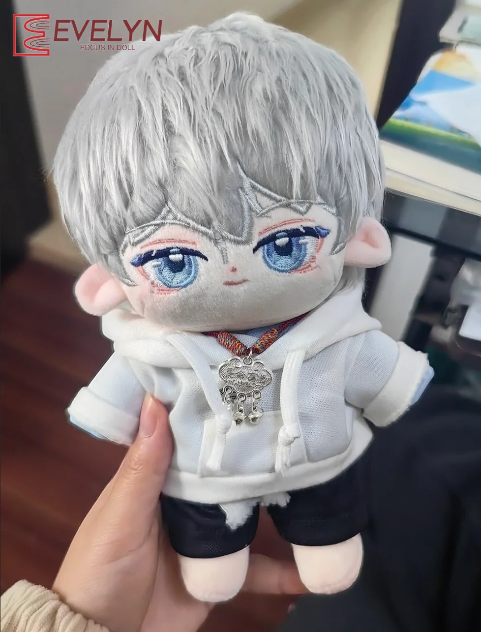 إيفلين الحب والفضاء العميق Xavier محشوة 20 سنتيمتر أفخم Plushies دمية الهيكل العظمي الملابس رائعتين مخدة ناعمة أنيمي الشكل الإكسسوار