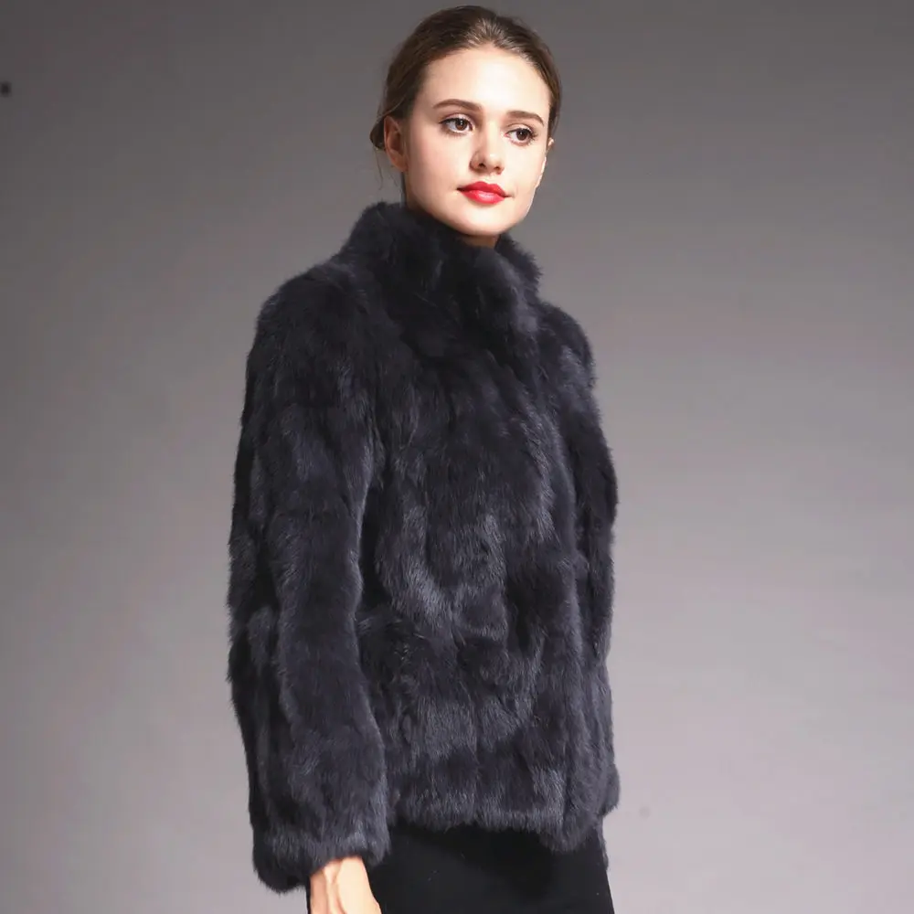 Fancy Rani Natural Rabbit Fur Coat Women Winter Jacket Real Leather And Fur Women\'s Clothing Female Outerwears With 2024