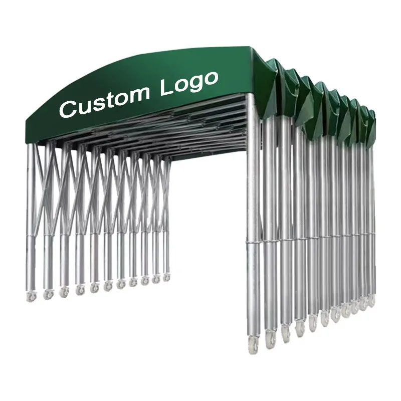 Outdoor canopy for parties or events Event push-pull canopy with scraper fabric and custom side walls