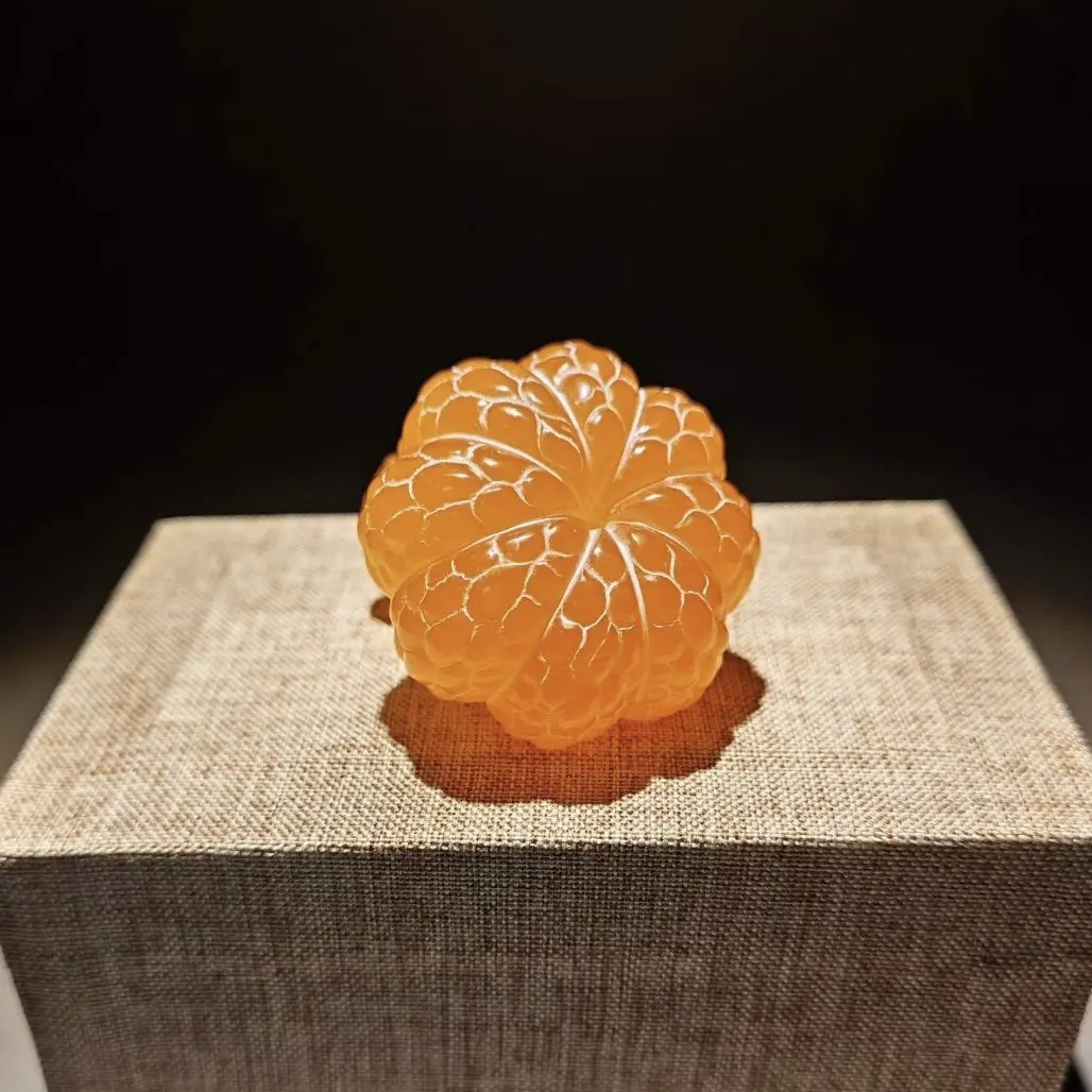 Yellowstone orange and strange stone ornament