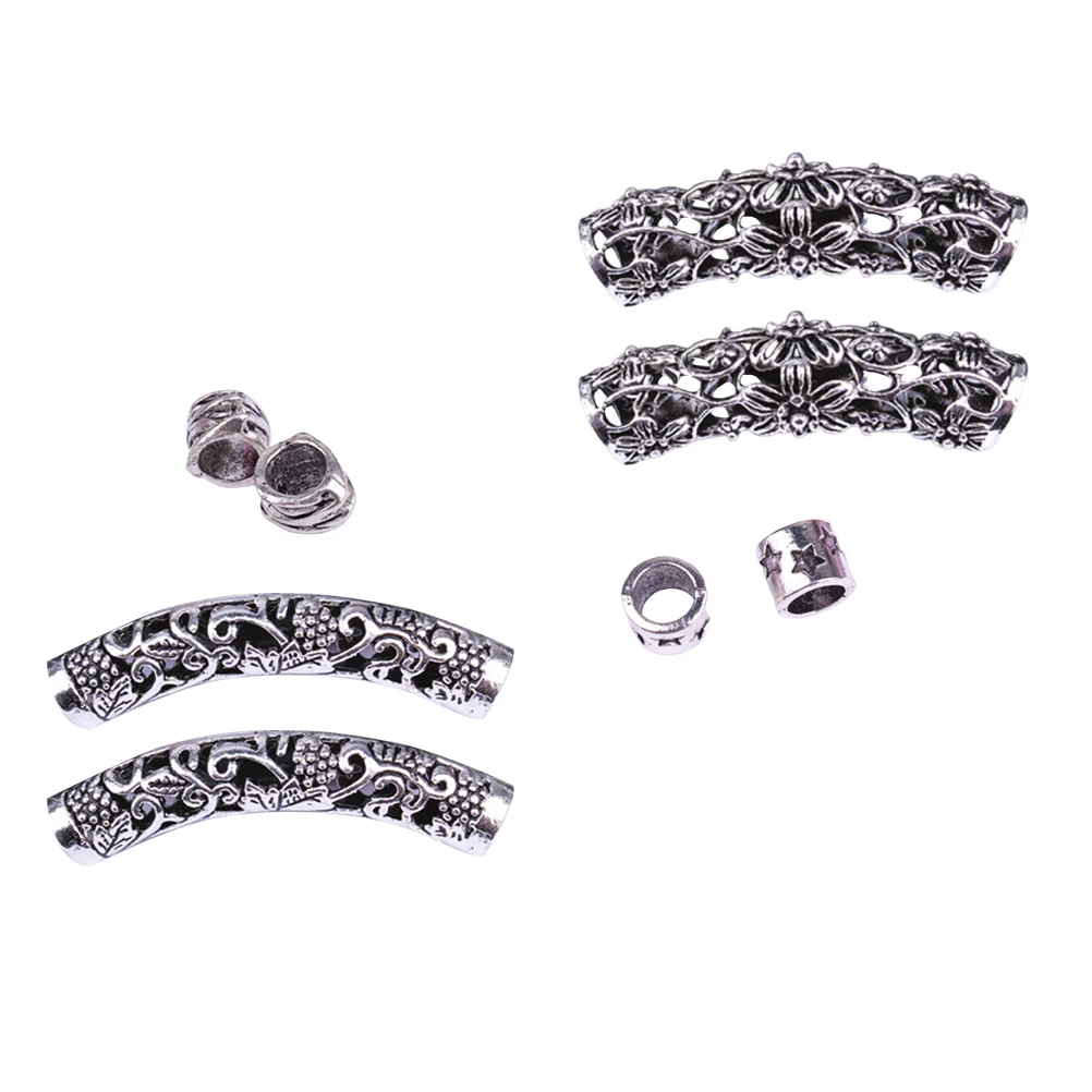 

8pcs Hair Cuffs Bead Decoration Filigree Tube Decorative Dreadlocks Premium Stylish Anti Rust Hard Wearing Easy Manipulate