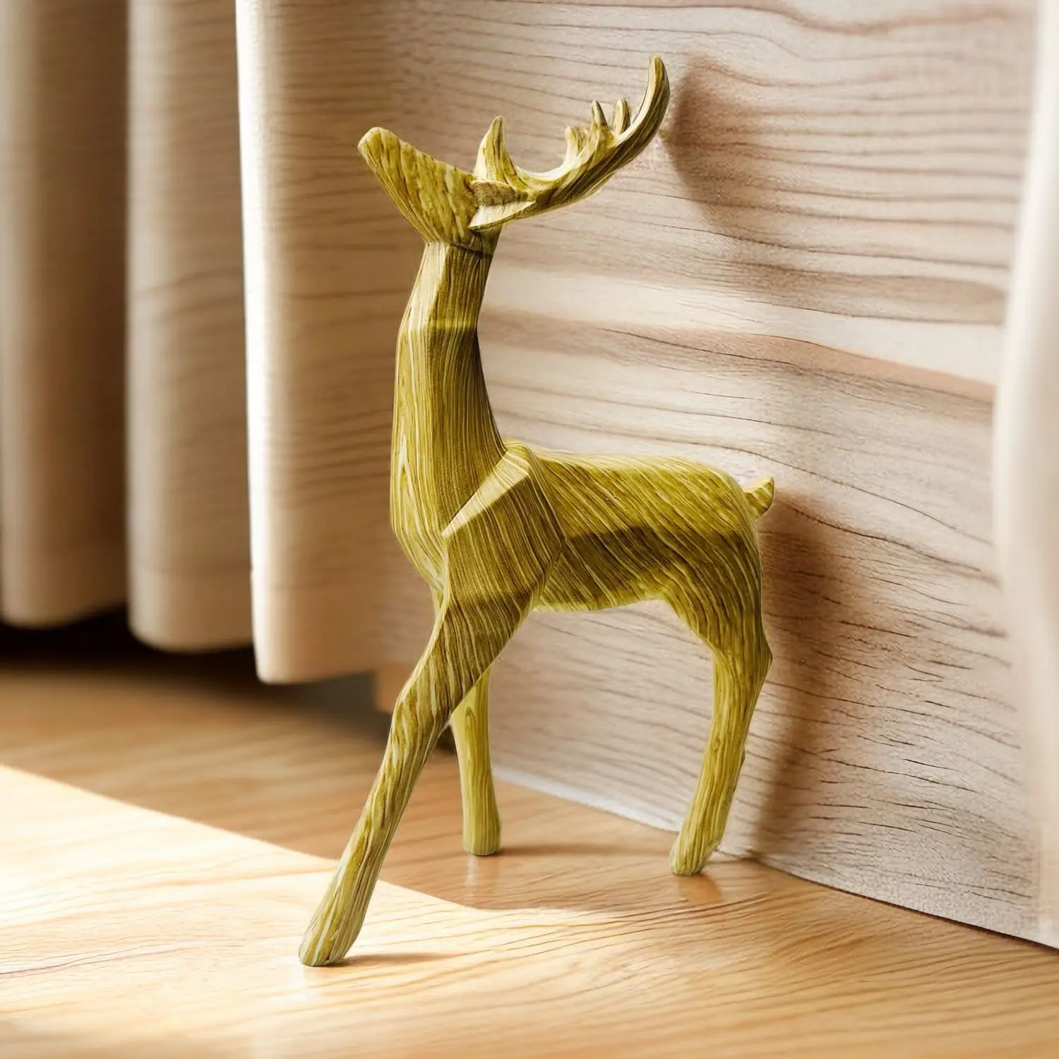 Creative Transfer Printing Geometry Deer Decoration Home Office Resin Crafts Desktop Wine Cabinet Animal Decoration Gift