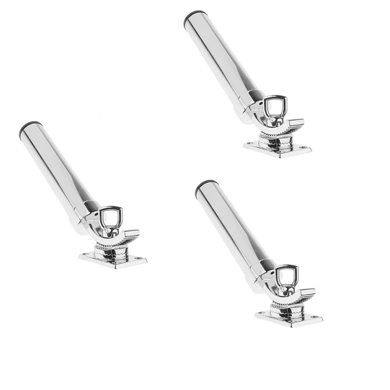 

3X Boat Fishing Rod Holder Adjustable Fishing Rod Holder Boat Rod Holder Silver