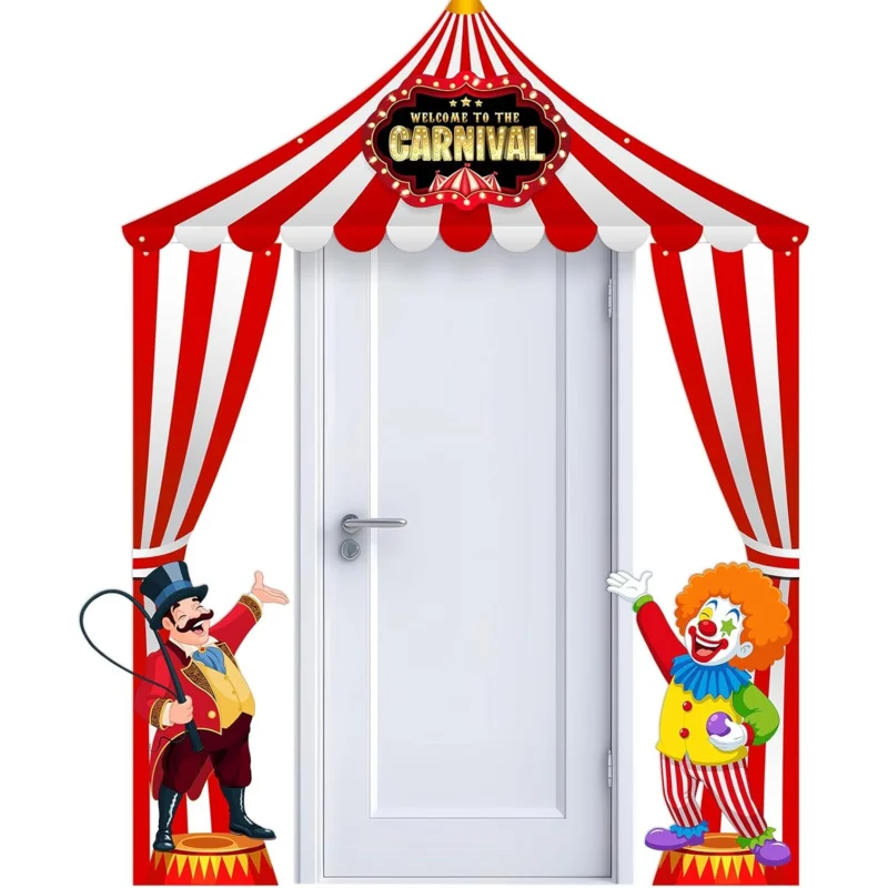 Bannière plate 2D 3 pièces, décoration de portail de carnaval, bannière de tente de cirque, décoration d'entrée de fête, accessoire photo d'anniversaire, wsj