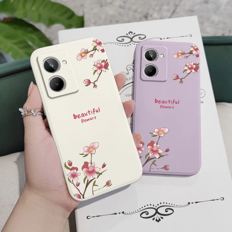 Beautiful Peach Phone Case For OPPO Realme 11 10 9 9i 8 8i 7 Pro Plus C35 C21Y C25Y C25 4G 5G Liquid Silicone Cover