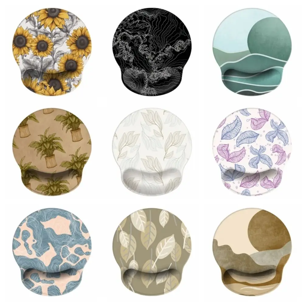 Boho Floral Wrist Rest Mouse Pad Silicone Minimalist Hand Support Mouse Mat Comfortable Ergonomic Gaming Mousepad Universal