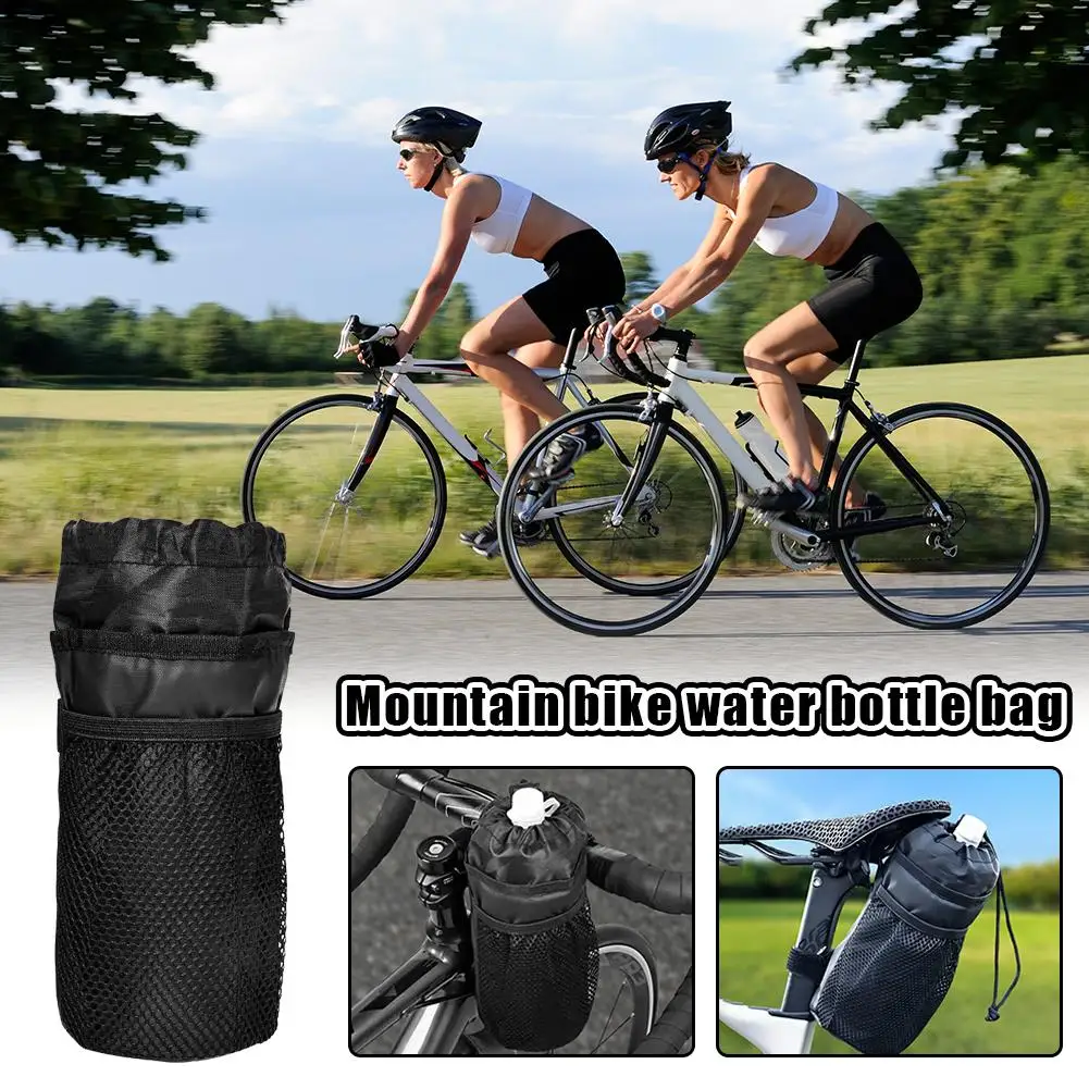 Insulated Bicycle Water Bottle Holder Bag Rainproof Mesh Pocket Handlebar Kettle Carrier Universal Thermal Cup Pouch for MTB