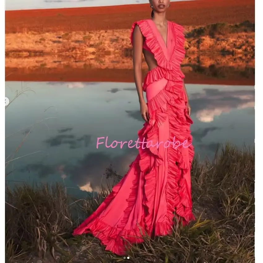 

Customized Luxury Arabic Evening Dress Long Sleeves Floral Applique Floor Length Party Gowns O-Neck Long Prom Dresses