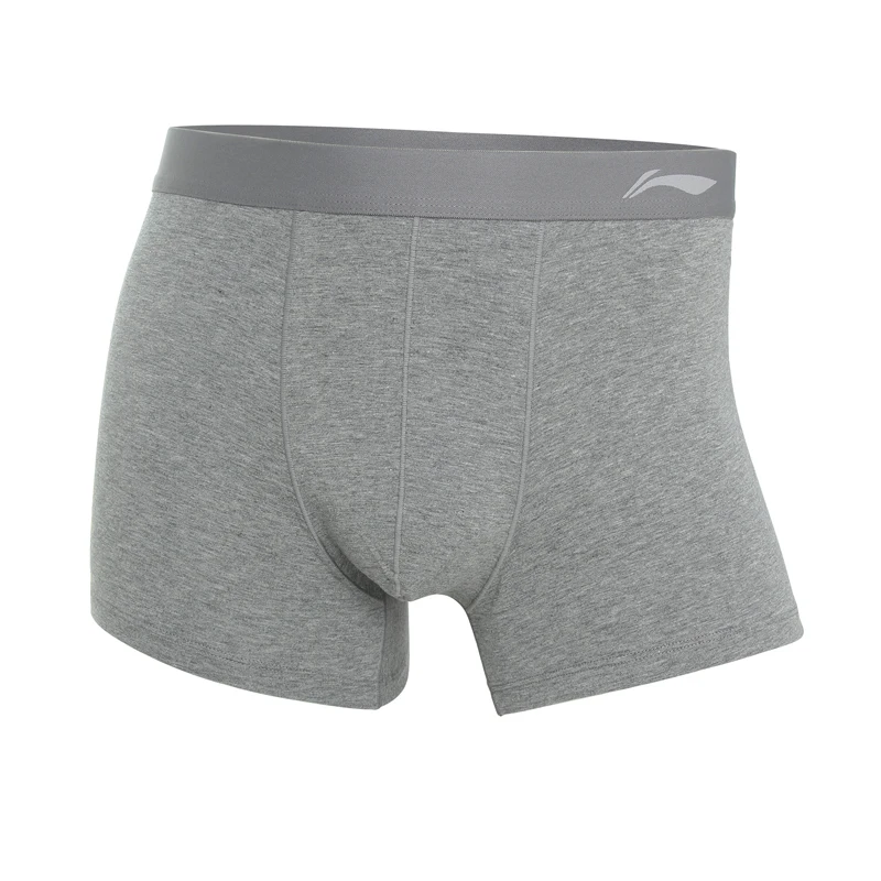Li-Ning Men GYM Underwear Solid Color Soft Breathable 94%Cotton 6%Elastane Male Panties LiNing Sports Underpants Shorts AUAV003 image 5