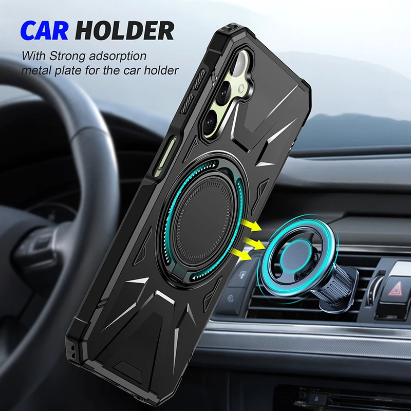 Case For Samsung Galaxy A55 A15 A35 A54 A14 S24 Ultra S23 FE Stand Ring Magnetic Ring Holder Protection Stands Kickstand Covers