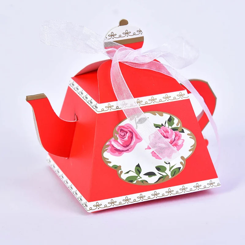 10/20Pcs Teekanne Geschenk Boxen Nette Cookie Candy Box Mini Papier Präsentieren Taschen Hochzeit Braut Geburtstag Weihnachten decor Party Liefert – Detail 9