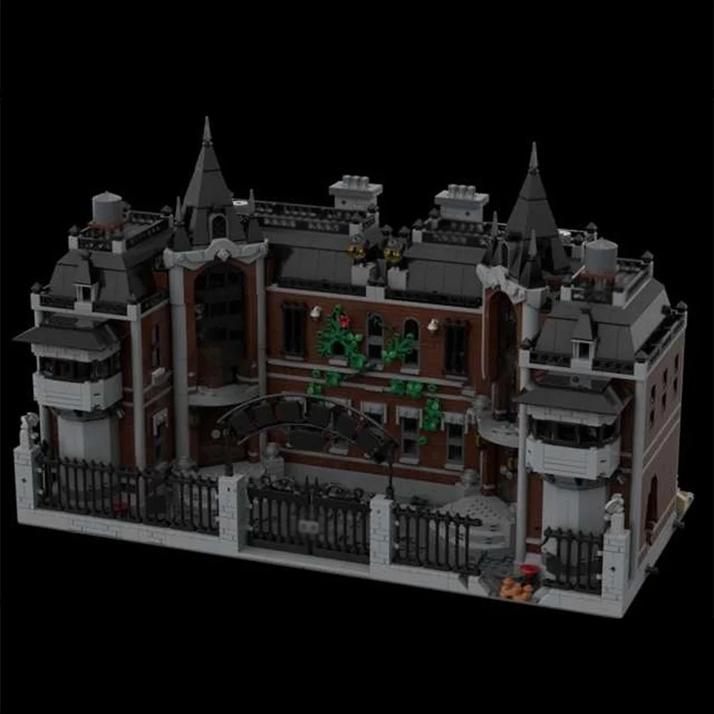 Street View Model MOC Building Bricks Popular Comics Mental Hospital Modular Technology Children Holiday Gift Assemble Toys Suit