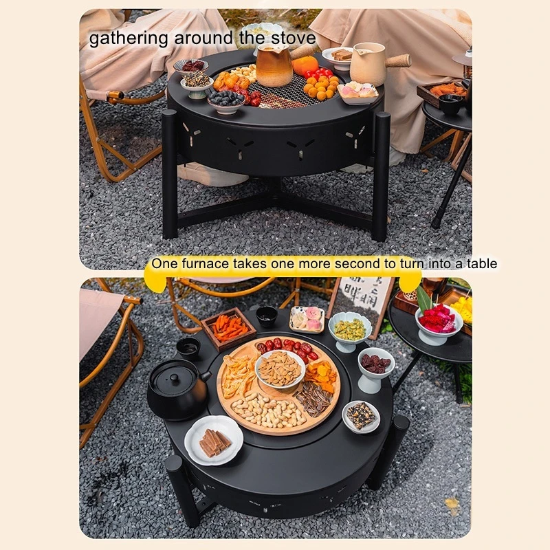Household stove for boiling tea and baking in winter, courtyard baking table and basin, outdoor household stove