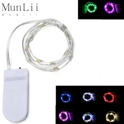 Luces Led de hadas de alambre de cobre, iluminación de vacaciones con batería, guirnalda de árbol de Navidad, decoración de fiesta de boda, 1m, 2m, 3m, 5m