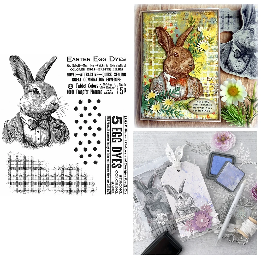 Mr.Rabbit Easter Egg Dyes Novel Dots Clear Stamp DIY Card Making Scrapbooking 2025 STA06