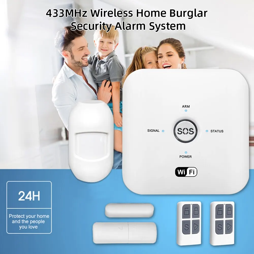 ONENUO Home Security Smart Anti-Theft WiFi Alarm System Door and Motion Sensor Tuya Smart App Control 80dB Alarm System