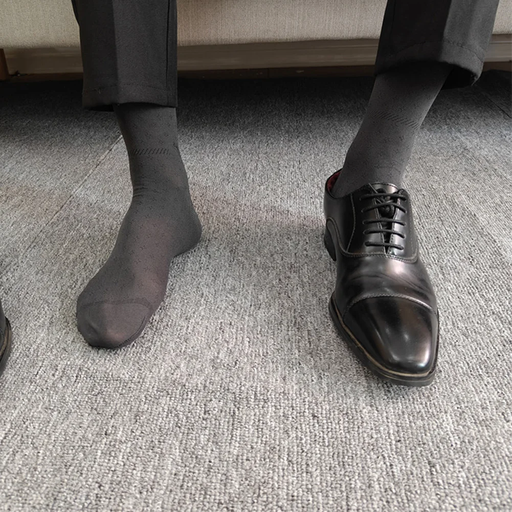 

Formal Business Socks for Men Featuring Ultrathin Breathable Sheer Tube Design with Translucent Material for Comfortable Use