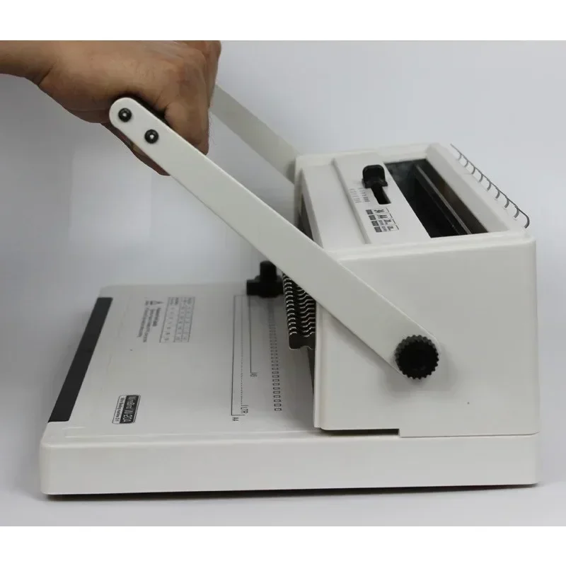 34 hole desktop calendar iron ring binding machine with full pull blade double line hanging calendar W20A