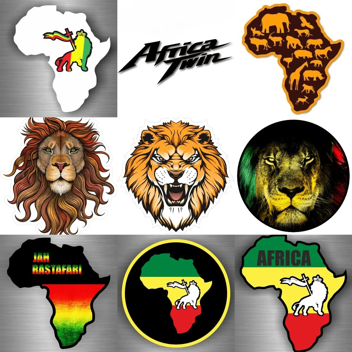 Africa African Savannah Map Animal Lion Stickers for Covered Scratch Decorate Van Wall Room Truck Window Motorcycle Car Off-road