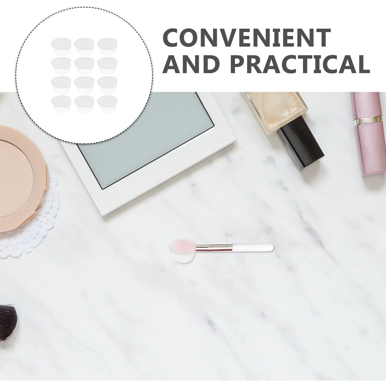 12개입 립 브러쉬 방진 커버 실리콘 메이크업 브러쉬 보호대 재사용 가능 여행 친화적 흡착 컵 디자인 홀더 중형용