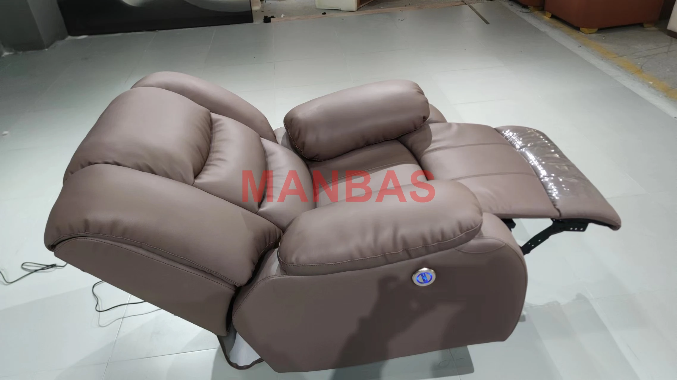 MINGDIBAO Electric / Manual Recliner Chair with Swivel, Rocking Functional, Genuine Leather Multifunctional Armchair Single Seat