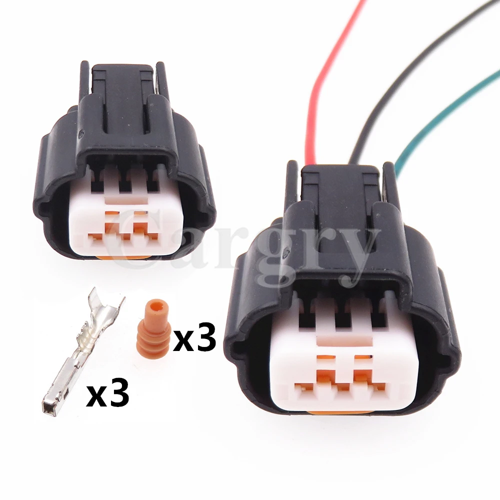 1 Set 3P PK605-03027 AC Assembly Automotive Electrical Plugs Car Plastic Housing Connector For Mitsubishi