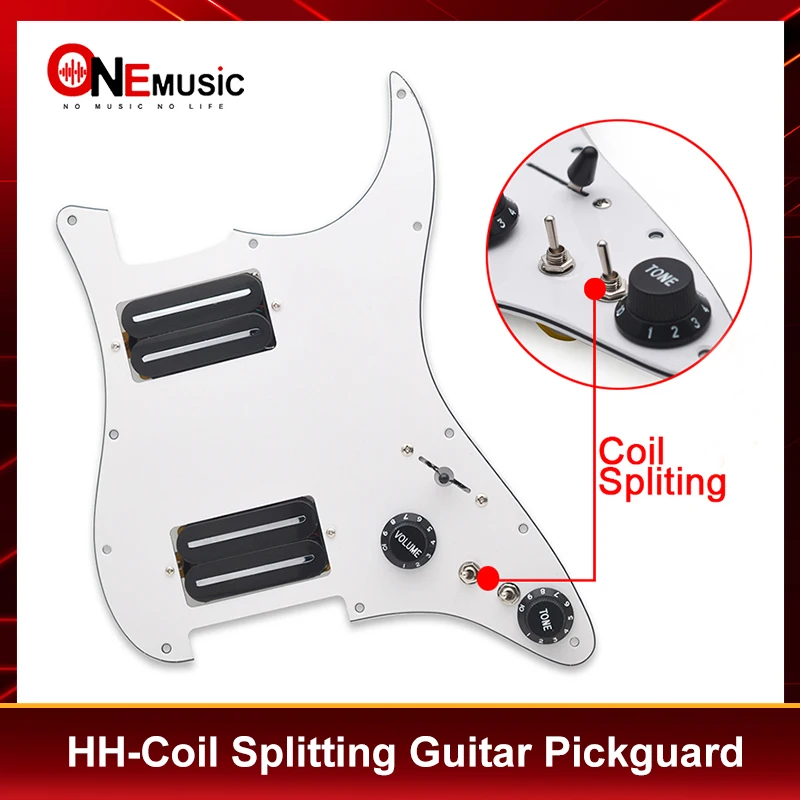 HH-Coil Splitting Electric Guitar Pickguard Two Blade Style High Output-15K with Two Humbucker Loaded Prewired Scratchplate