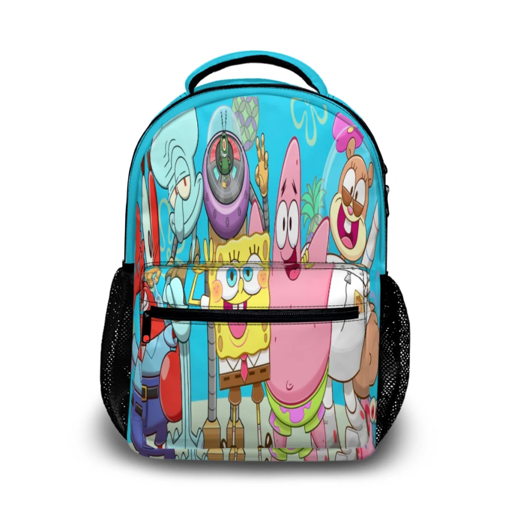 

New Fashionable Cute Spongebob Cartoon Pattern School Bag Print Backpack 17inch