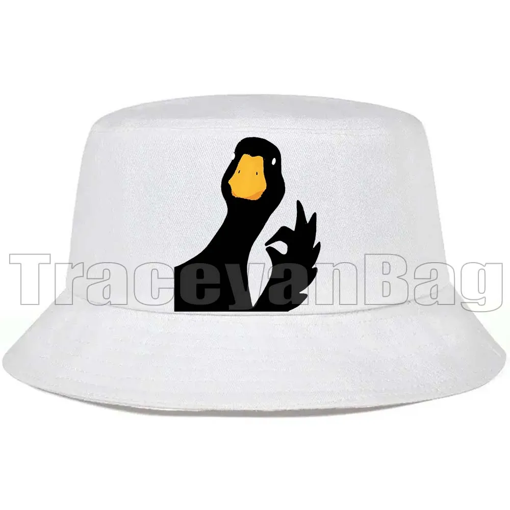 

Funny Honk Untitled Goose Game Meme Duck Cute Cartoon 2025 Fisherman Hat Summer Bucket Hats Outdoor Men Women Cotton Fashion Cap