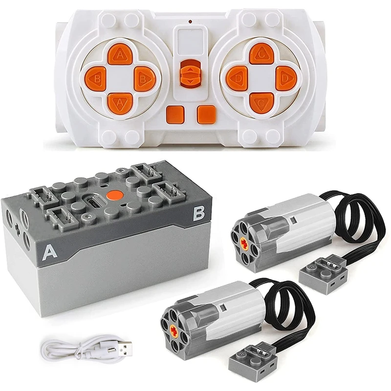 1Set Power Function Motor App Remote Control Programming 2 Meduim Moter Set DIY Creative Building Block For Children