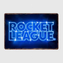 Rocket League Blue Logo Neon Sign Metal Sign Poster Garage Room Wall Decoration Cinema Living Custom Tin Vintage Home Decor