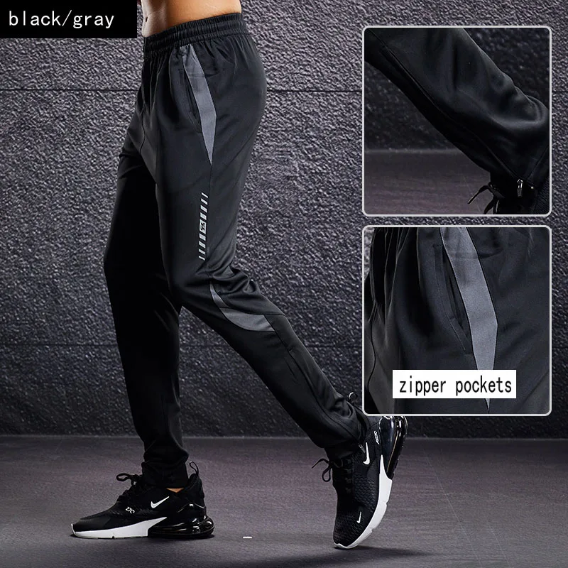 NONE Männer Sport Hosen Laufhose Mit Zipper Taschen Fußball Training Jogging Sport Hosen Fitness Fußball Leggings Jogginghose 3